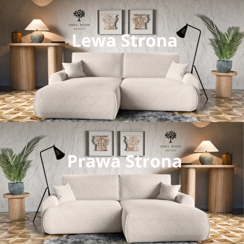 Narożnik z funkcją spania NABOO Tkanina Onega 28